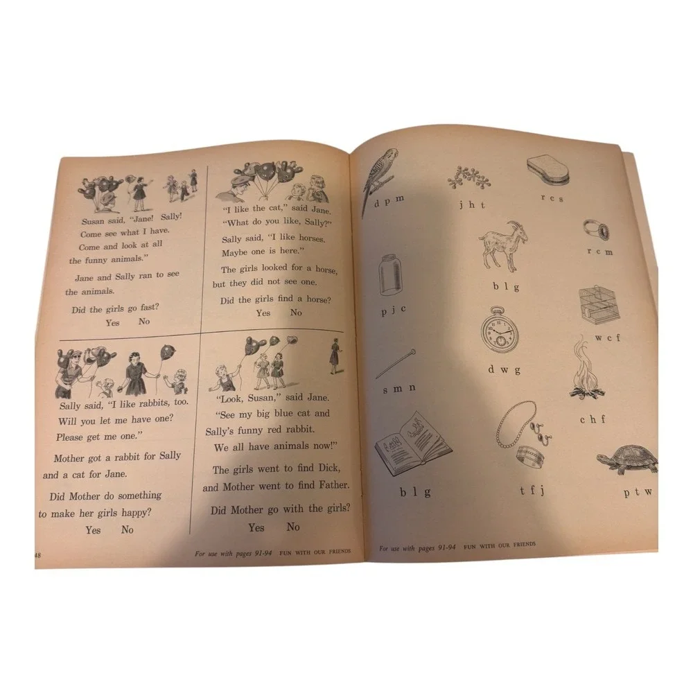 1962 Think-And-Do‎ Book Fun With Our Friends Primer Vintage - Dick and Jane